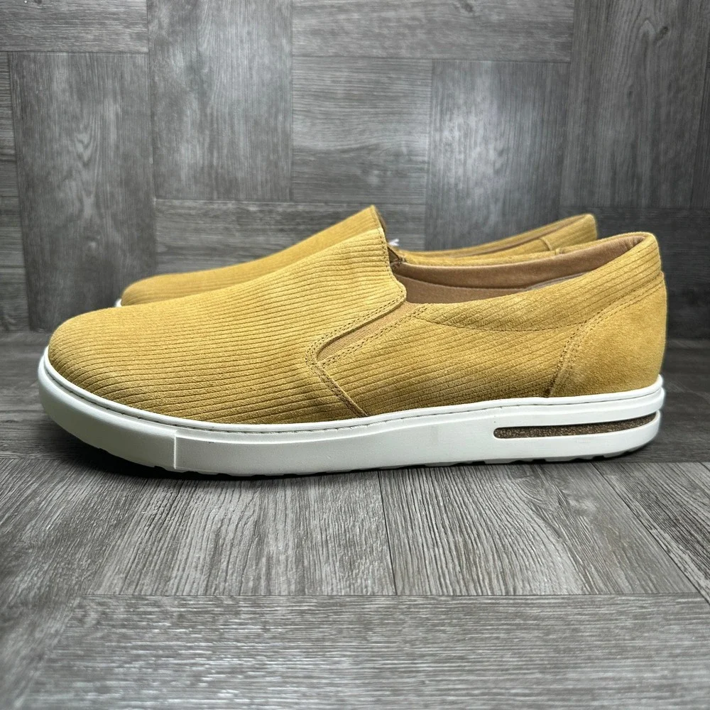 Birkenstock Oswego Slip On Mens 13 Mustard Yellow Corduroy Casual Sneaker NEW